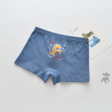 Kid Boys 5 Packs Print Bat Rocket Dinosaur Boxer Briefs Cotton Underwear