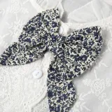 Toddler Girl White Embroidered Flowers Bowknot Ruffles Top and Mesh Floral Skirt Two Pieces Sets