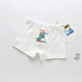 Kid Boys 5 Packs Print Bat Rocket Dinosaur Boxer Briefs Cotton Underwear