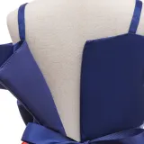 Toddler Girl Off The Shoulder 3 Colors Stripes A-line Gown Dresses