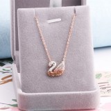 Swan Diamond Silver Gold Chain Necklace Jewelry
