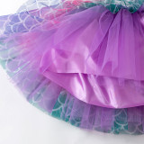 Toddler Girls Bowknot Mermaid Tutu Skirt with Flowers Headband