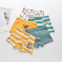 Kid Boys 5 Packs Little Monsters Rockets Boxer Briefs Cotton Underwear