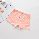 Kid Girls 5 Packs Prints Cute Unicons Boxer Briefs Cotton Underwear
