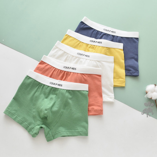 5 Pack Pure Color Toddler Boys Boxer Briefs Comfortable Soft Cotton Underwear