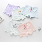Kid Girls 5 Packs Prints Mermaid Princess Boxer Briefs Cotton Underwear