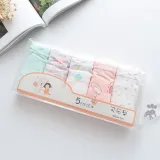 Kid Girls 5 Packs Cute Prints Stripes Flowers Animals Boxer Briefs Cotton Underwear