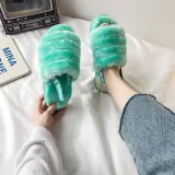 Cozy Soft Plush Fleece Open Toe Ticken Slingback Slides Indoor Outdoor House Winter Warm Slippers