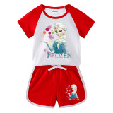 Toddler Kids Girl Frozen Princess Summer Short Pajamas Sleepwear Set Cotton Pjs