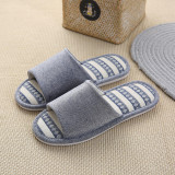 Couples Cozy Soft Solid Color Memory Foam Cotton Open Toe Slides Indoor House Winter Warm Home Slippers