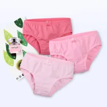 Kid Girls 3 Packs Pink Bowknot Brief Cotton Underwear