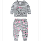 Toddler Girl Print PAW Patrol Pajamas Sleepwear Long Sleeve Tee & Dog Footprints Leggings 2 Pieces Sets