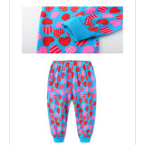 Toddler Girl Print Frozen Alsa and Ana Hearts Pajamas Sleepwear Long Sleeve Tee & Leggings 2 Pieces Sets