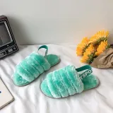 Cozy Soft Plush Fleece Open Toe Ticken Slingback Slides Indoor Outdoor House Winter Warm Slippers