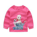 Toddler Girl Print Disney Alsa Snowman Pajamas Sleepwear Long Sleeve Tee & Blue Leggings 2 Pieces Sets