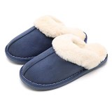 Couples Cozy Fluffy Soft Plush Fuzzy Memory Foam Splicing Slides Indoor House Winter Warm Home Slippers
