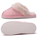 Couples Cozy Fluffy Soft Plush Fuzzy Memory Foam Splicing Slides Indoor House Winter Warm Home Slippers