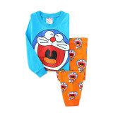 Toddler Boy Print Cartoons Doraemon Pajamas Sleepwear Long Sleeve Tee & Leggings 2 Pieces Sets