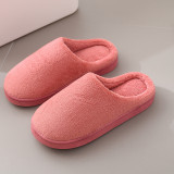 Couples Cozy Soft Solid Color Coral fleece Slides Indoor Home House Winter Warm Sole Slippers