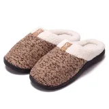 Couples Cozy Soft Plush Fleece Cotton Fluffy Ticken Indoor Home House Winter Warm Slippers
