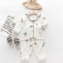 Toddler Kids Girl Prints Cactus Summer Short Pajamas Cotton Sleepwear Set