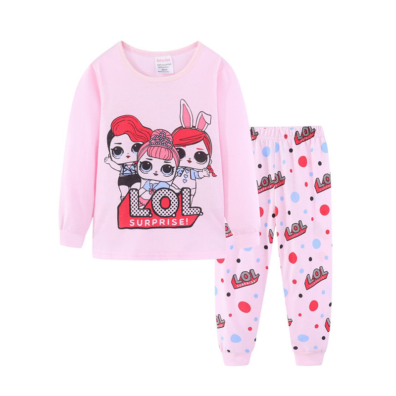 Toddler Girl Pink LOL Surprise doll Pajamas Sleepwear Long Sleeve Tee ...