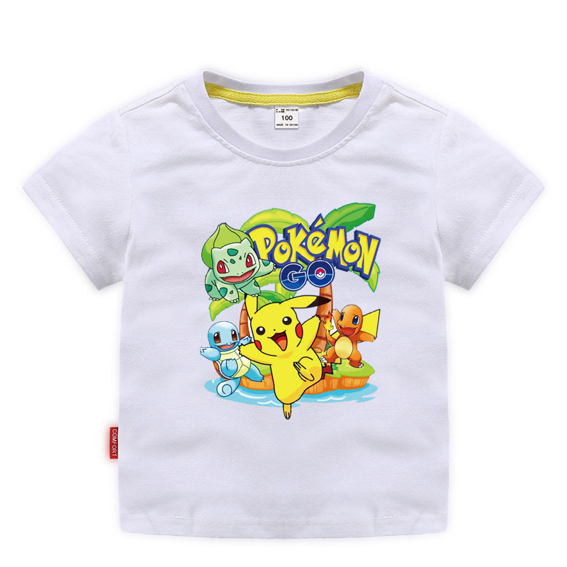 Toddle Boys Print Pikachu Cotton T-shirt