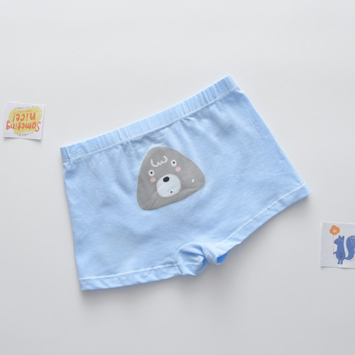 Kid Boys 5 Packs Print Bear Plaids Stripes Boxer Briefs Cotton Underwear