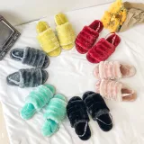 Cozy Soft Plush Fleece Open Toe Ticken Slingback Slides Indoor Outdoor House Winter Warm Slippers