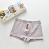 Kid Boy 5 Packs Print Animals Boxer Briefs Cotton Underwear