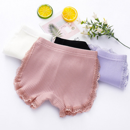 Kid Girls Lace Safety Boxer Brief Cotton Underwear