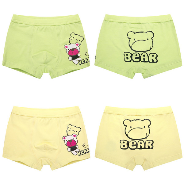 Kid Boys 2 Packs Print Bear Boxer Briefs Cotton Bule And Gray Underwear