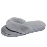 Cozy Soft Plush Fleece Open Toe Flip Flops Ticken Slingback Slides Indoor Outdoor House Winter Warm Slippers