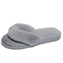 Cozy Soft Plush Fleece Open Toe Flip Flops Ticken Slingback Slides Indoor Outdoor House Winter Warm Slippers