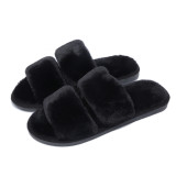 Cozy Soft Plush Fleece Two Belts Open Toe Slingback Slides Indoor Outdoor House Winter Warm Slippers