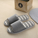 Couples Cozy Soft Solid Color Memory Foam Cotton Open Toe Slides Indoor House Winter Warm Home Slippers