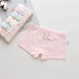 Kid Girls 5 Packs Print Rabbits Boxer Briefs Cotton Underwear