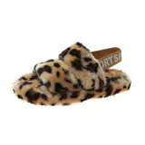 Cozy Soft Plush Fleece Open Toe Ticken Slingback Slides Indoor Outdoor House Winter Warm Slippers