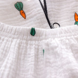 Toddler Kids Girl Prints Carrots Summer Short Pajamas Cotton Sleepwear Set