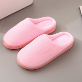 Couples Cozy Soft Solid Color Coral fleece Slides Indoor Home House Winter Warm Sole Slippers