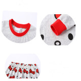 Toddler Girl Print Mascot Hello Kitty Pajamas Sleepwear Long Sleeve Tee & Red Bowknot Leggings 2 Pieces Sets