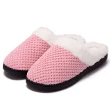 Couples Cozy Soft Plush Fleece Memory Cotton Fluffy Slides Indoor House Winter Warm Slippers