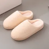 Couples Cozy Soft Solid Color Coral fleece Slides Indoor Home House Winter Warm Sole Slippers