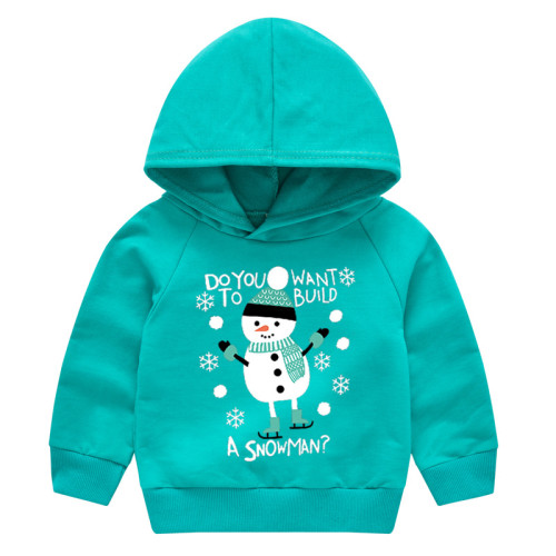 Toddler Kids Christmas Snowman Hooded Sweatshirt