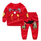 Toddler Boy Red Print Marvel Iron Man Pajamas Sleepwear Long Sleeve Tee & Leggings 2 Pieces Sets