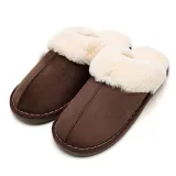 Couples Cozy Fluffy Soft Plush Fuzzy Memory Foam Splicing Slides Indoor House Winter Warm Home Slippers