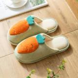 Couples Cozy Cute Soft Plush Carrot Slides Indoor Home House Winter Warm Slippers