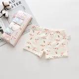 Kid Girls 5 Packs Print Rabbits Boxer Briefs Cotton Underwear