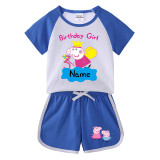 Toddler Kids Girl Peppa Pig Angel Summer Short Pajamas Sleepwear Set Cotton Pjs