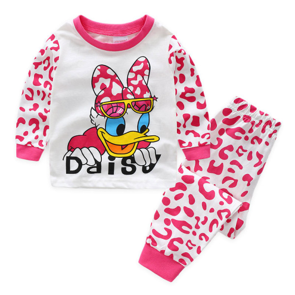 Toddler Girl Print Disney Donald Duck Daisy Pajamas Sleepwear Long Sleeve Tee & Leggings 2 Pieces Sets
